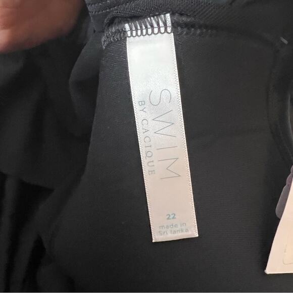 NWT cacique black bikini swim top ruffle off the shoulder sz 22 - Picture 5 of 6